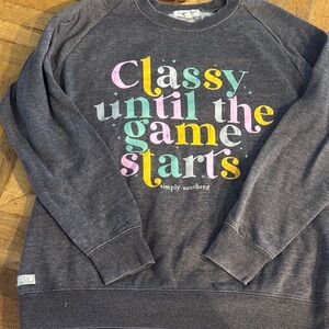 Simply Southern Charcoal Sweatshirt with Colorful Text